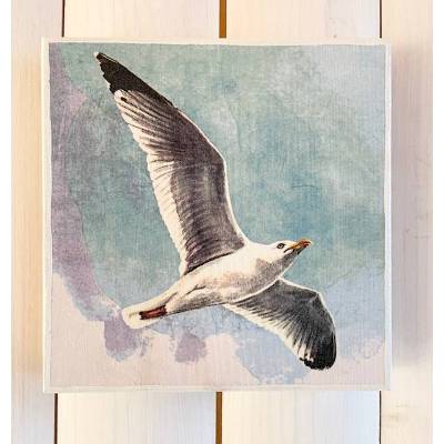 Holzbild, Möwe im Flug, zum Aufhängen oder Aufstellen, Maritim