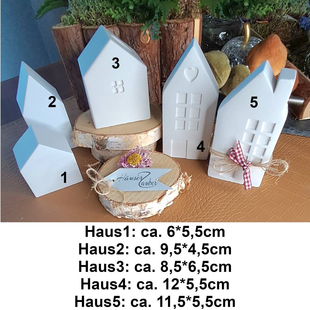 Lichthäuser Weiß Modern Nordisch – Handgemachte Keramik Deko Häuser in 5 Varianten Bild 2