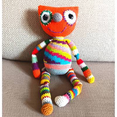 Monster Puppe 37 cm Gehäkeltes Amigurumi Geschenk Kuscheltier Stofftier