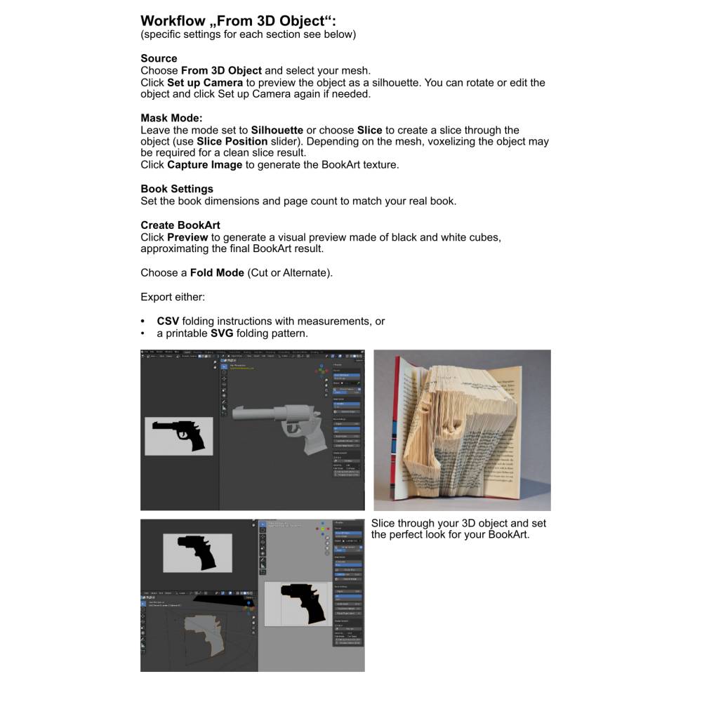 Blender Add-on zum Erstellen von BookArt Faltkunst Blender 4.5 Bild 4