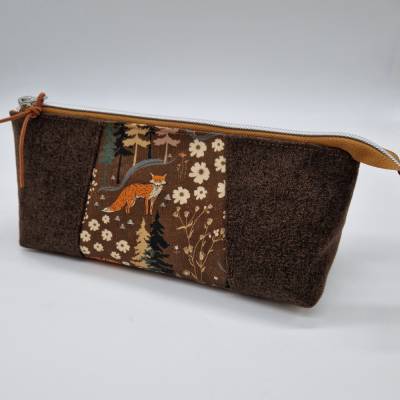 Kosmetiktasche mit Fuchs, braun