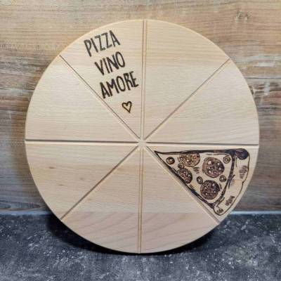 Pizzabrett personalisiert für Pizzaliebhaber und Italienfans, handgebrannt mit Motiv und Spruch | Holzbrett Pizza