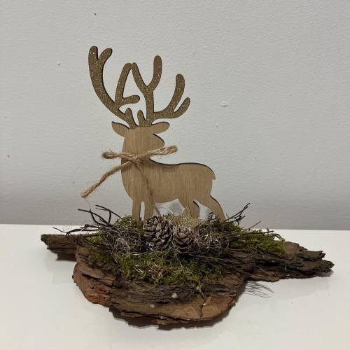 Weihnachtsdeko Weihnachtsgesteck mit einem Hirsch