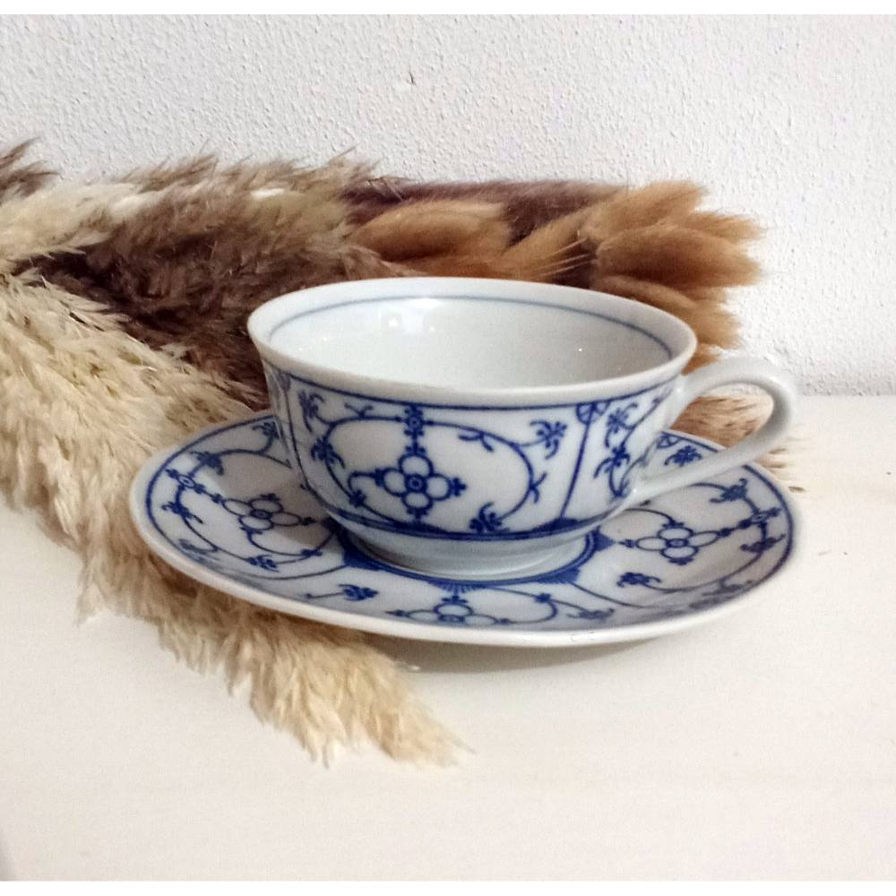 Winterling Strohblume Indisch Blau Teetasse mit Untertasse – Vintage Porzellan