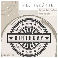 Happy Birthday Stempel Plotterdatei – Moderner Stempel-Look für Karten & Shirts