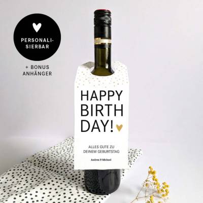 Flaschenanhänger + Geschenkanhänger | Anhänger für Flaschen | Geschenkidee Geburtstag | Ausdruck