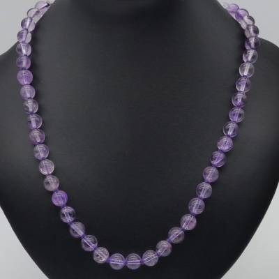 Halskette geknotet, violett, Amethyst, 50 cm, Schmuck, Edelstein