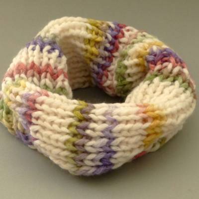Schlauchschal weiß bunt, Garn Lana Grossa, Strickschal, Rundschal, Loop, Schal, Handarbeit