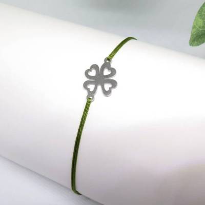Armband Klee Freundschaftsarmband Glücksbringer Farbwahl