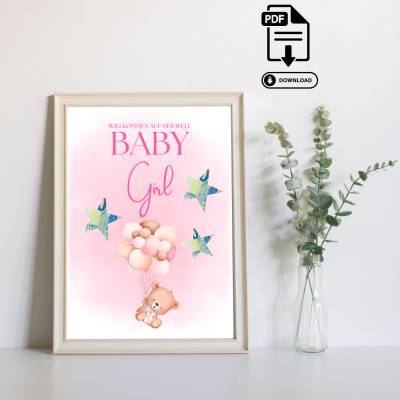 Geldgeschenk Geburt - Babyparty Mädchen Girl Baby - Geschenkidee zur Geburt - Geldgeschenk zum Selberdrucken PDF