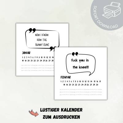 Denglisch Kalender zum Ausdrucken – Immerwährender DIY Spaß als PDF
