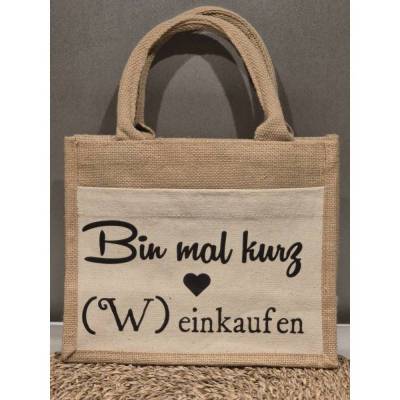 Jutetasche-kleine Einkaufstasche-Giftbag mit Spruch für Weinliebhaber, stabil & umweltfreundlich 