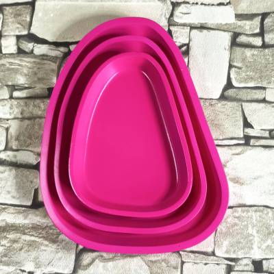 Handgemachtes Deko-Tablett Oval Pink Magenta – Minimalistisch & Auffällig, Style-Highlight Dopamin Decor