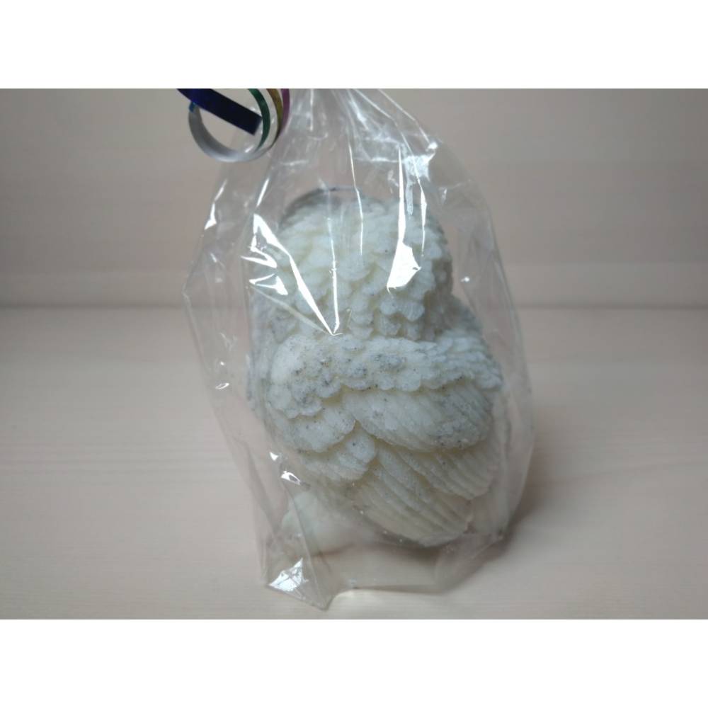 Große Eulenkerze Weiß mit Flecken – Geschenkidee wie Hedwig aus Harry Potter Bild 3