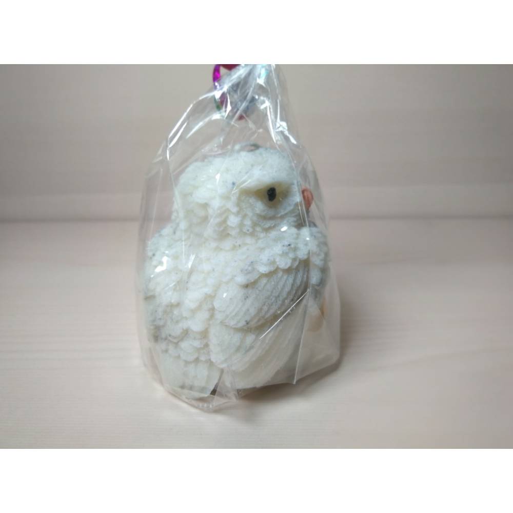 Große Eulenkerze Weiß mit Flecken – Geschenkidee wie Hedwig aus Harry Potter Bild 5