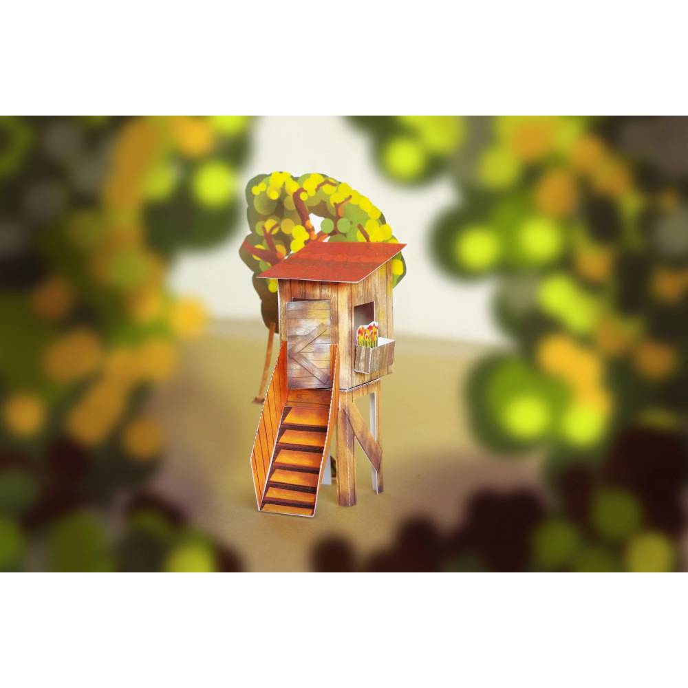 Bausatz Feen-Tür Baumhaus aus Papier PDF Ausschneidebogen Mauseloch Türe Mini Jägersitz Bild 2