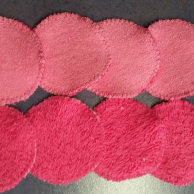 10 Frottee-Abschminkpads pink – Waschbare, wiederverwendbare Kosmetikpads, 7 cm Durchmesser