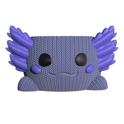Garnschale Axolotl – Lila | 3D-gedruckt | nachhaltiger Wollhalter aus PLA