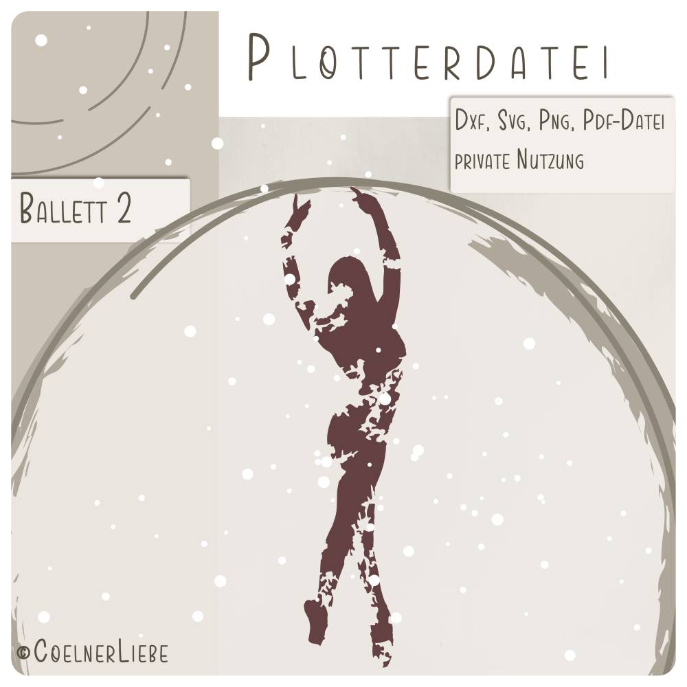 Plotterdatei Ballett-Tänzerin 2 – Anmutige Tänzerin im modernen Grunge-Look als Download Bild 1