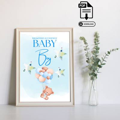 Geldgeschenk Geburt - Babyparty Junge Boy Baby - Geschenkidee zur Geburt - Geldgeschenk zum Selberdrucken PDF