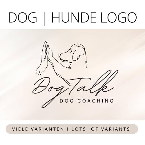 Minimalistisches Line Art Hunde Logo individuell für Hundetrainer, Hundepension & Hunde-Business – personalisiertes Premade Logo