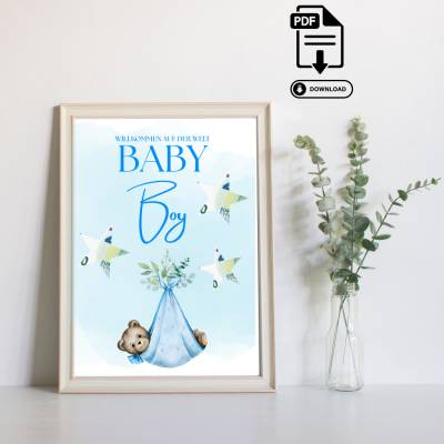 Geldgeschenk Geburt - Babyparty Junge Boy Baby - Geschenkidee zur Geburt - Geldgeschenk zum Selberdrucken PDF