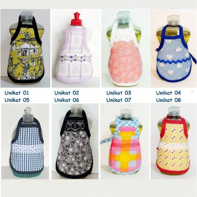 Spülmittelflaschen-Schürze Unikat – Bunte Geschenkidee für Wohnungs-Einweihung, Umzug, Grillparty & Küche, waschbar