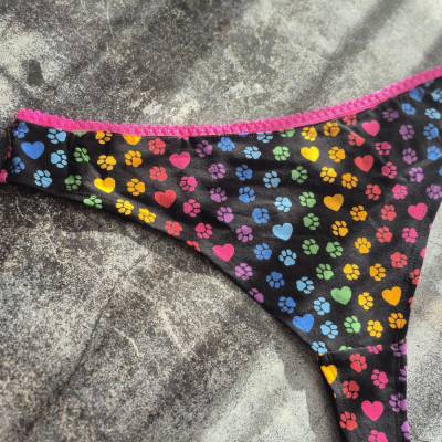 Damentanga /String Pfoten Hunde Liebe Herzen, wahnsinnig bequem als besonderes Geschenk