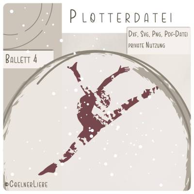 Plotterdatei Ballett-Tänzerin 4 – Moderner Sprung im eleganten Design, DXF, SVG, PNG, PDF, Sofortdownload