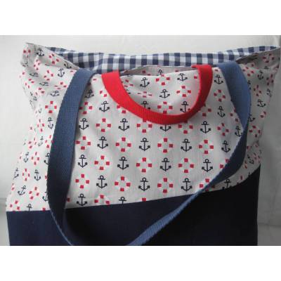Stofftasche Anker aus Baumwolle mit vier Henkeln