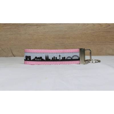 Schlüsselband Geschenk-Schlüsselanhänger Köln-Anhänger schwarz grau rosa  Hausschlüssel Autoschlüssel