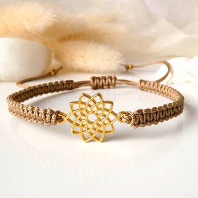Makramee Armband Mandala – verstellbares Flechtarmband in vielen Farben, handgefertigt