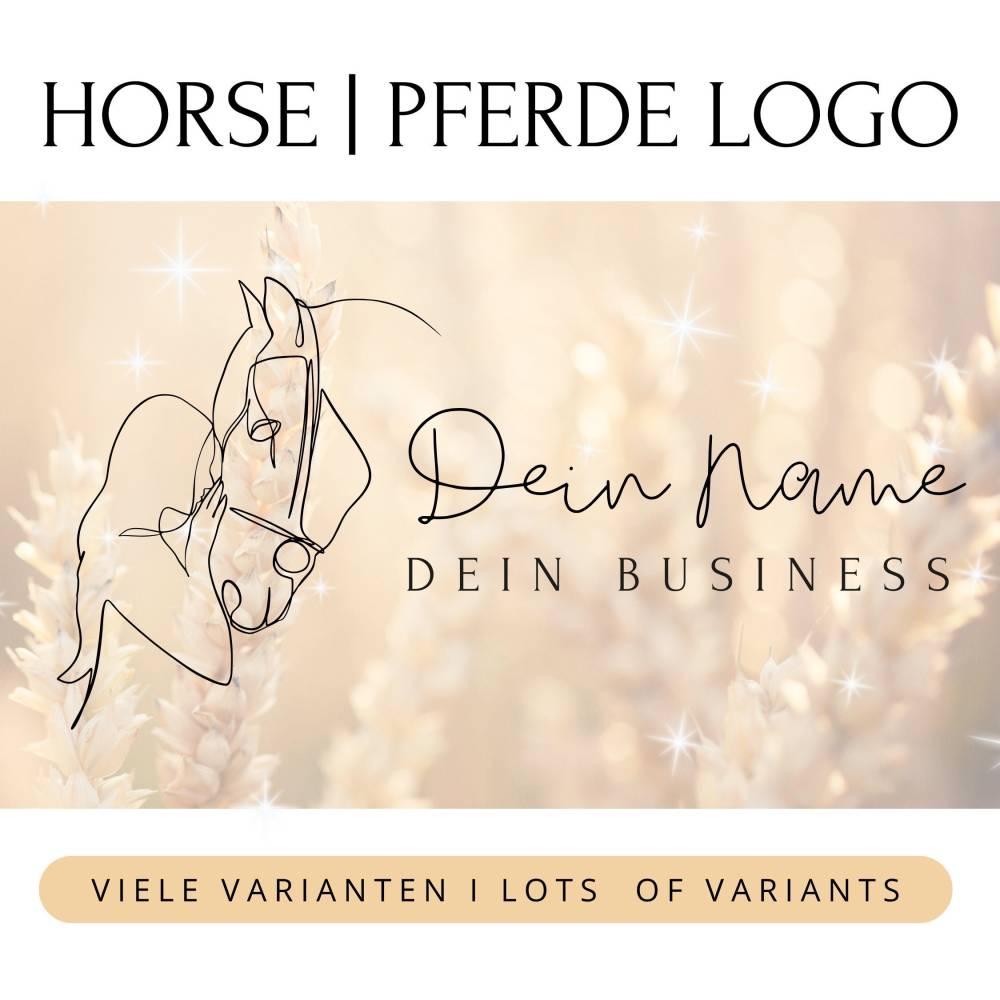 One-Line Pferde Logo individuell – Minimalistisches Logo für Pferdetherapie, Reitbetriebe & Hufschmiede Bild 1