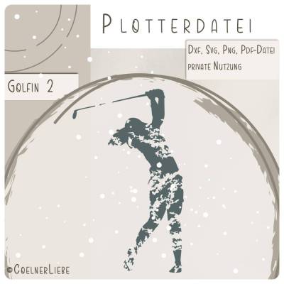Plotterdatei Golf Spielerin 2 – Golferin im Grunge-Look für kreative DIY-Projekte