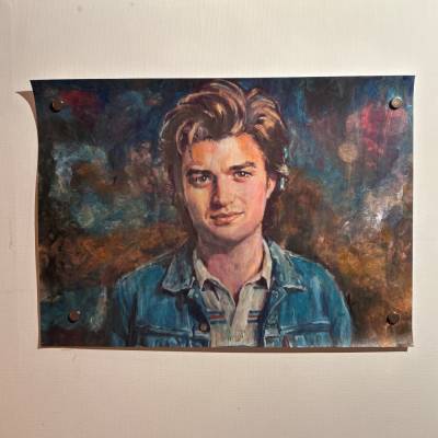 Stranger Things Unikat – Portrait  - Steve - Original handgemaltes Acrylbild - 
