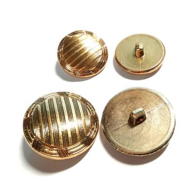 Retro Mantelknopf mit Steg, Kunststoff metallisiert, Altgold, 28mm oder 34mm
