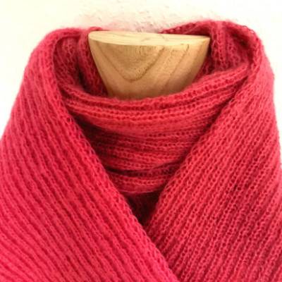 Schal Strickschal XXL Mohair in rosa handgestrickt von Hobbyhaus