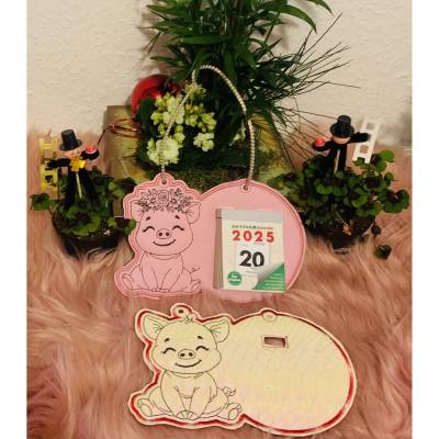 Stickdatei Schwein Kalender ITH Set 992 – Doodle Lineart, deutsche Anleitung, In the Hoop