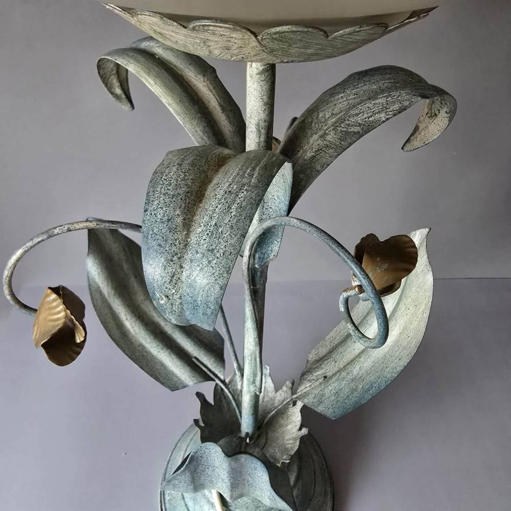 Große Florentiner Tischlampe mit Glasschirm, 60cm