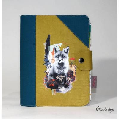 Ringbuchplaner Cover Lotte DIN A5 – Handgemachte Hülle aus Canvas und Baumwolle
