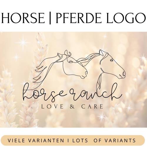 Minimalistisches One-Line Pferde Logo | Individuell anpassbares Logo für Reittherapie, Pferdehof & Pferdebranche