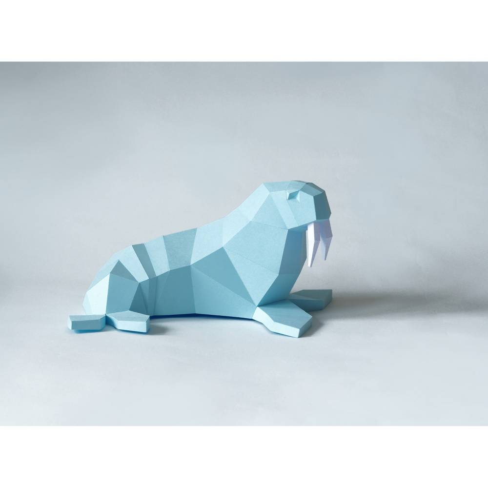 Walross PDF Bastelbogen, Ebook Ausschneidebogen zum Selberdrucken Bild 1