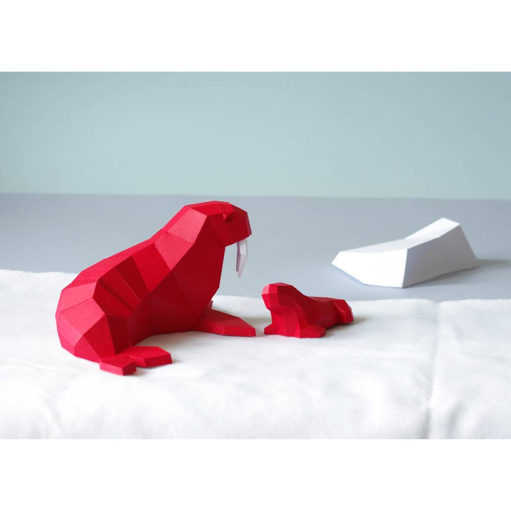 Walross PDF Bastelbogen, Ebook Ausschneidebogen zum Selberdrucken Bild 2