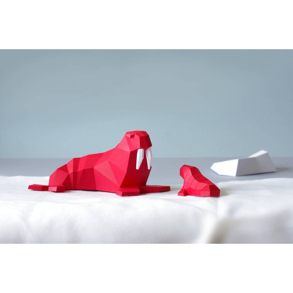 Walross PDF Bastelbogen, Ebook Ausschneidebogen zum Selberdrucken Bild 3