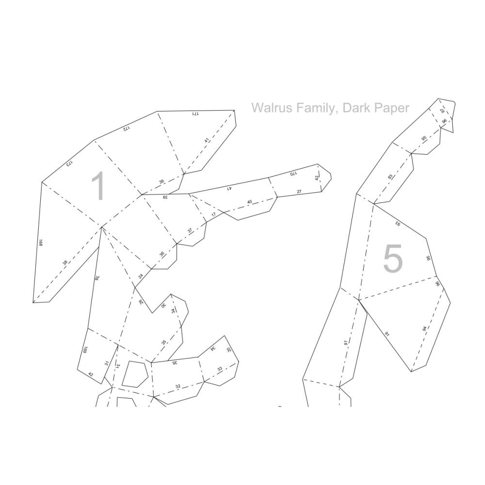 Walross PDF Bastelbogen, Ebook Ausschneidebogen zum Selberdrucken Bild 5
