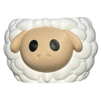 Garnschale Schaf weiß-beige| 3D-gedruckt | nachhaltiger Wollhalter aus PLA