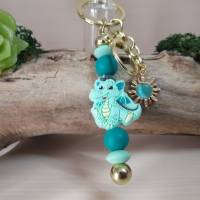 Schlüsselanhänger Drache aus Silikonperlen – Geschenkidee, lustige Drachenfigur, universell einsetzbar, viele Varianten