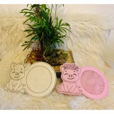 Stickdatei Schwein Untersetzer Mug Rug ITH Set 992 – Doodle Lineart & Anleitung