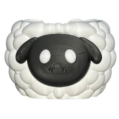 Garnschale Schaf weiß-schwarz | 3D-gedruckt | nachhaltiger Wollhalter aus PLA