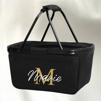Personalisierter Einkaufskorb mit Goldbuchstabe – Geschenk für Mama, Oma, Freundin & Tante, optional mit Einleger